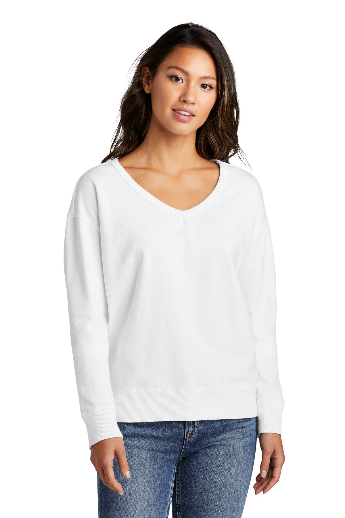 Port & Company ® Women's Beach Wash ® Garment-Dyed V-Neck Sweatshirt LPC098V