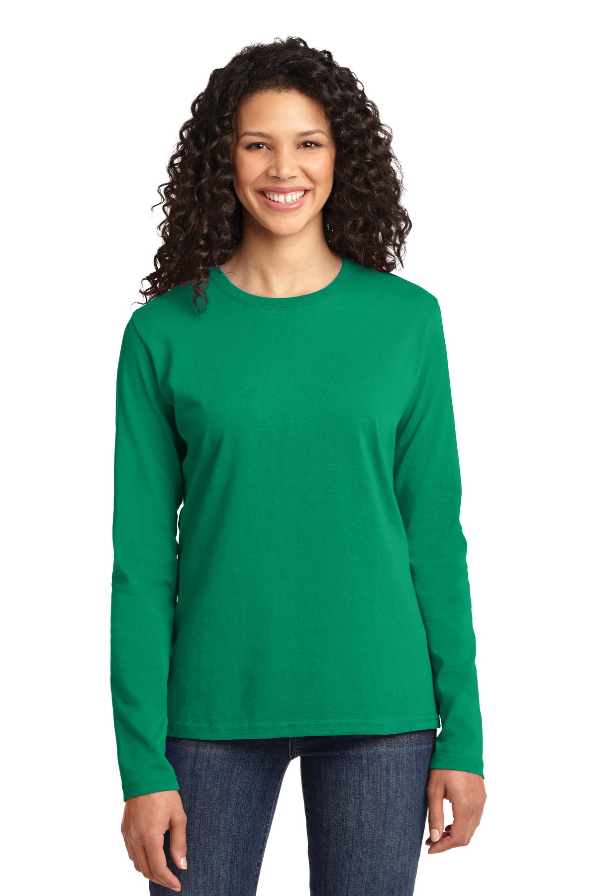 Port & Company ® Women's Long Sleeve Core Cotton Tee. LPC54LS