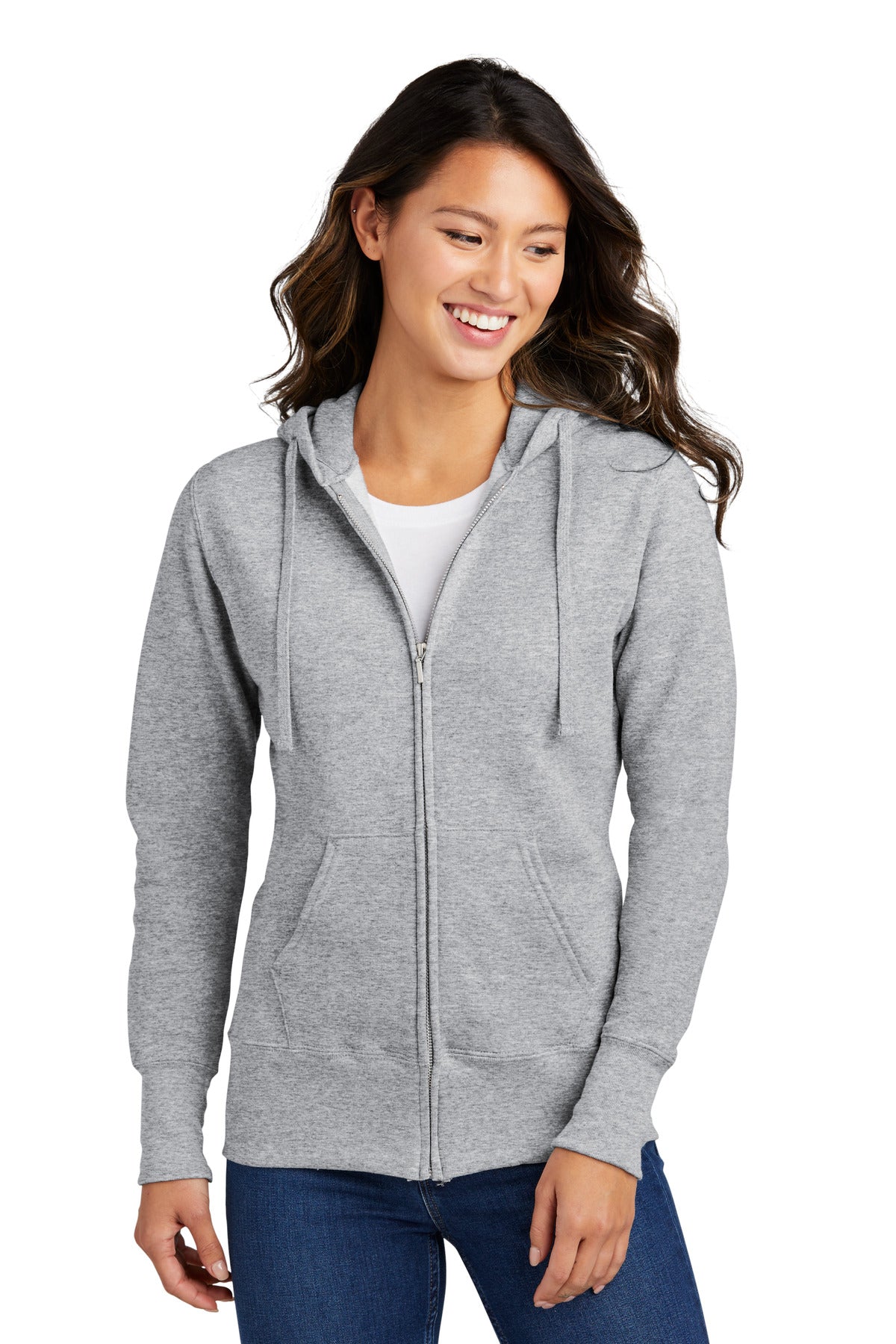 Port & Company ® Women's Core Fleece Full-Zip Hooded Sweatshirt. LPC78ZH
