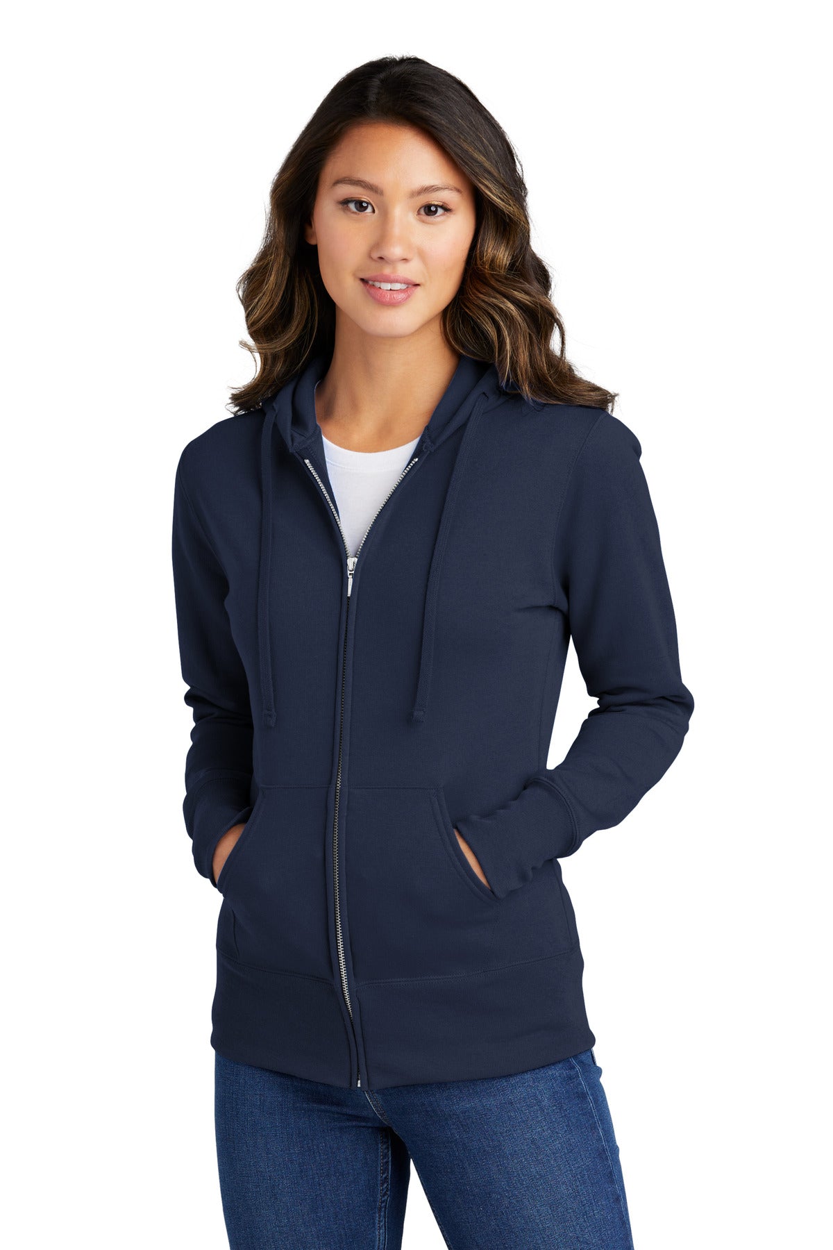 Port & Company ® Women's Core Fleece Full-Zip Hooded Sweatshirt. LPC78ZH