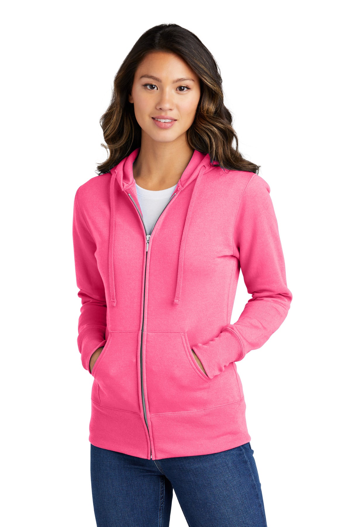 Port & Company ® Women's Core Fleece Full-Zip Hooded Sweatshirt. LPC78ZH