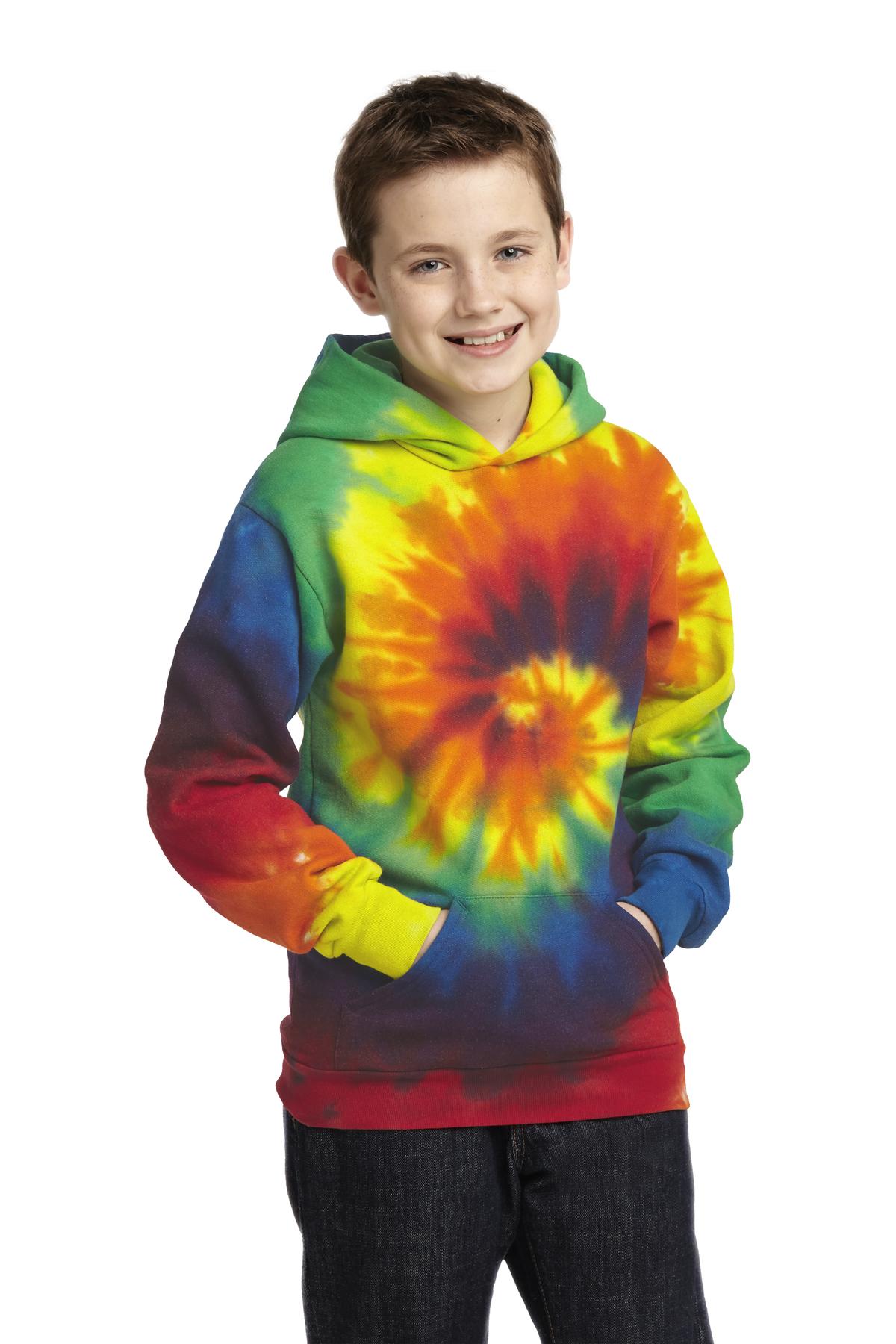 Port & Company ® Youth Tie-Dye Pullover Hooded Sweatshirt. PC146Y