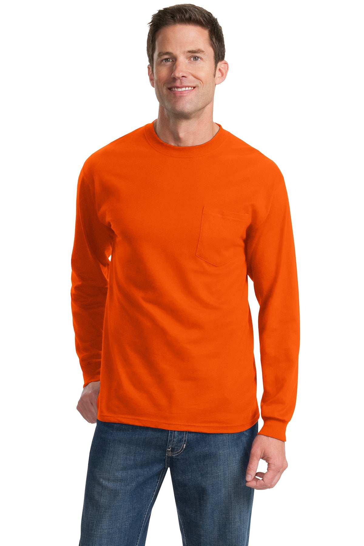 Port & Company ® Tall Long Sleeve Essential Pocket Tee. PC61LSPT