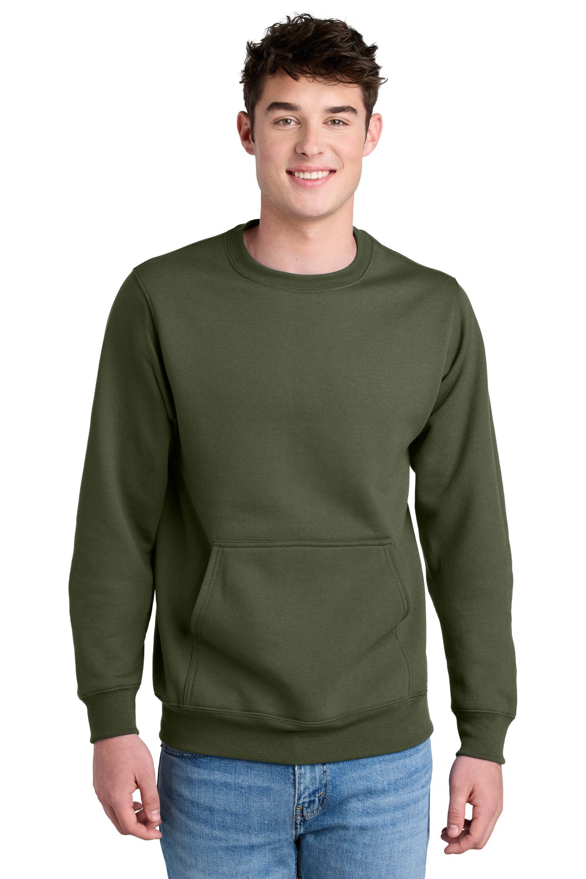 Port & Company ® Core Fleece Crewneck Pocket Sweatshirt PC78PKT