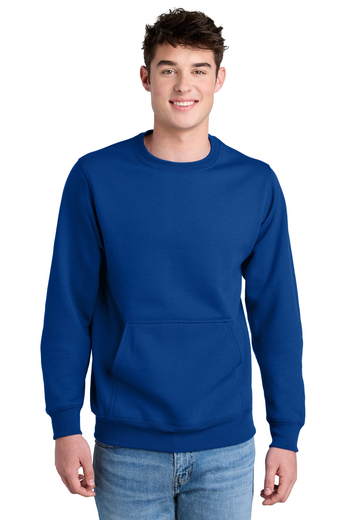 Port & Company ® Core Fleece Crewneck Pocket Sweatshirt PC78PKT
