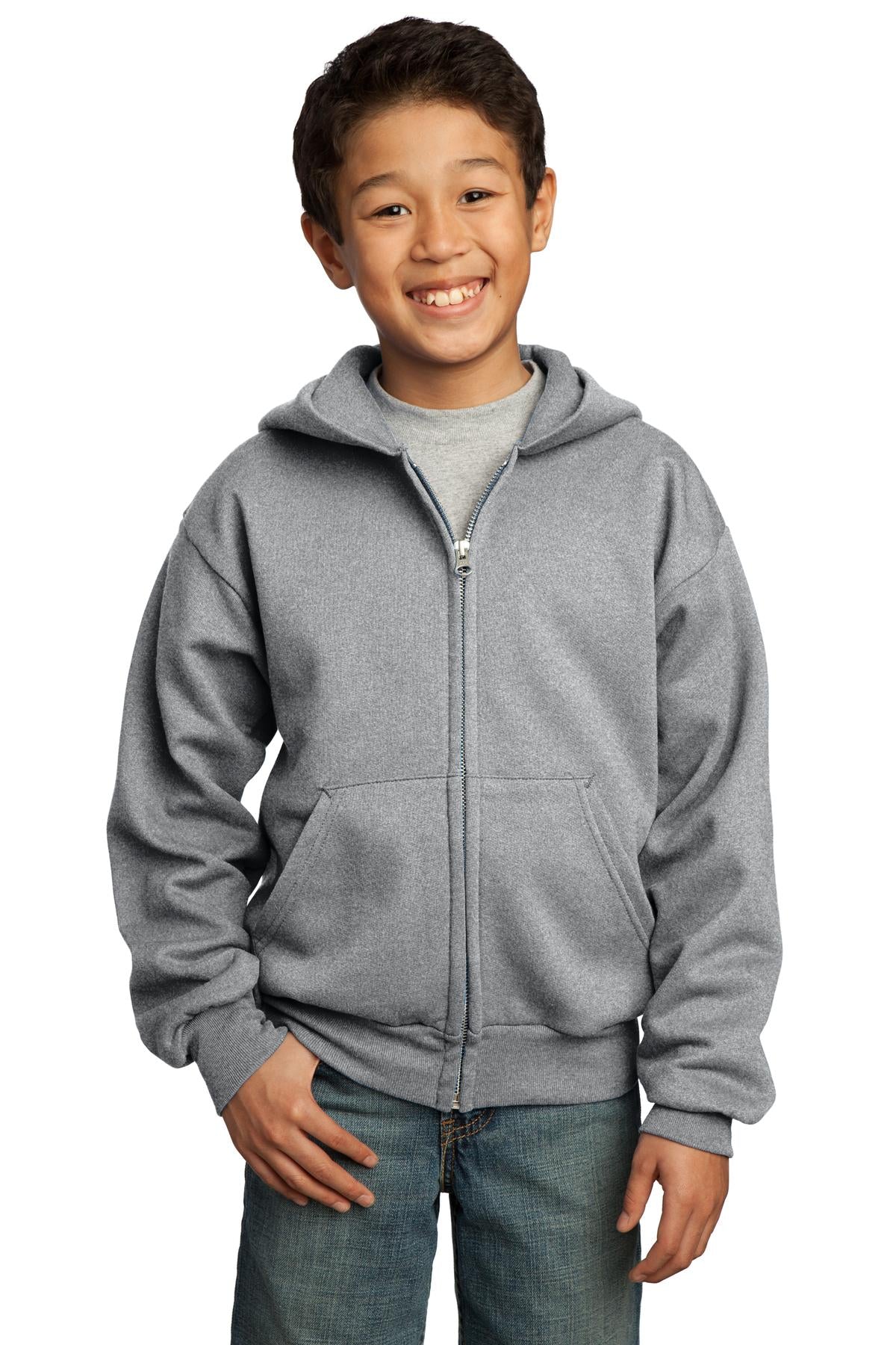 Port & Company ® - Youth Core Fleece Full-Zip Hooded Sweatshirt. PC90YZH