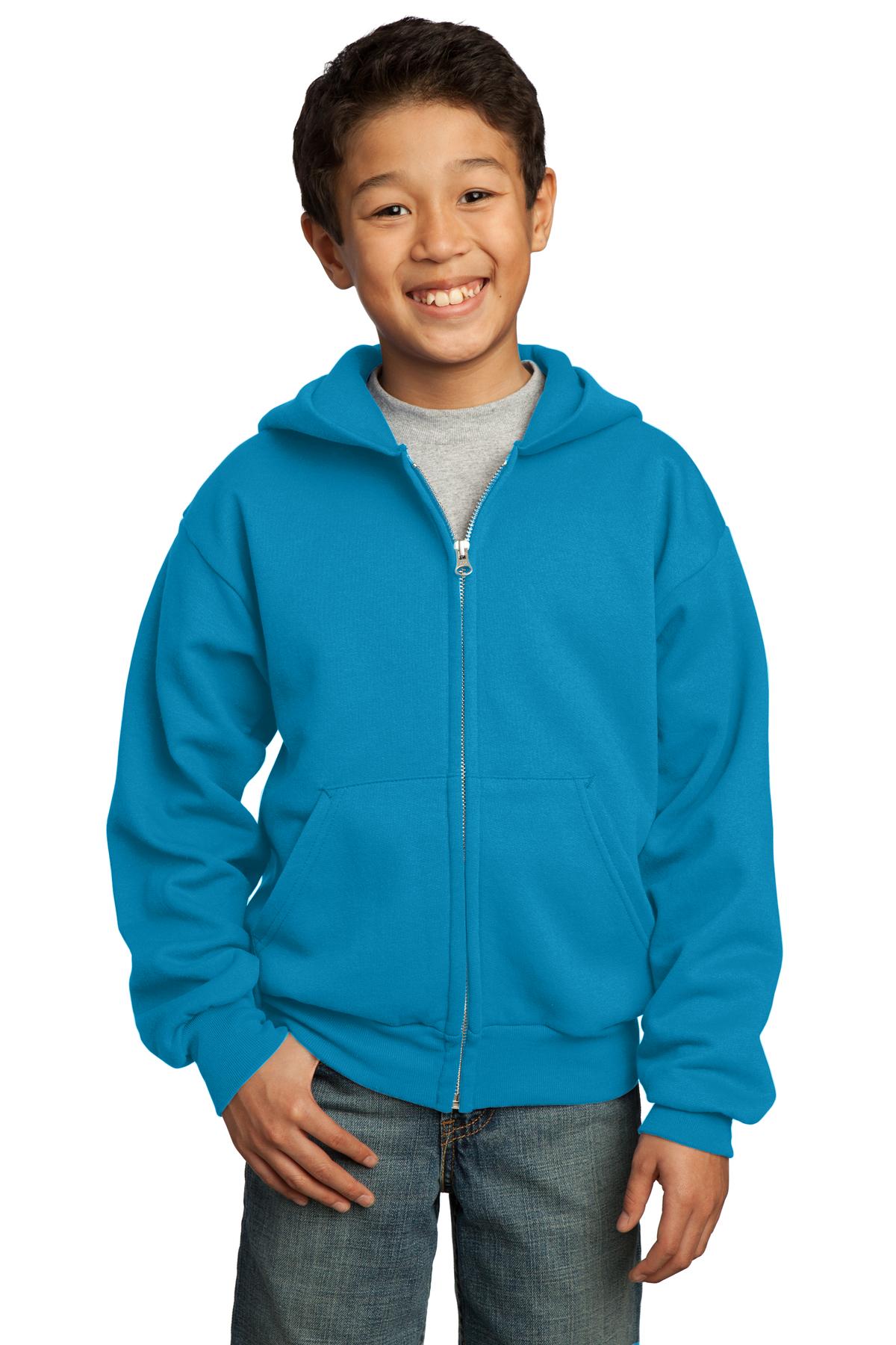 Port & Company ® - Youth Core Fleece Full-Zip Hooded Sweatshirt. PC90YZH