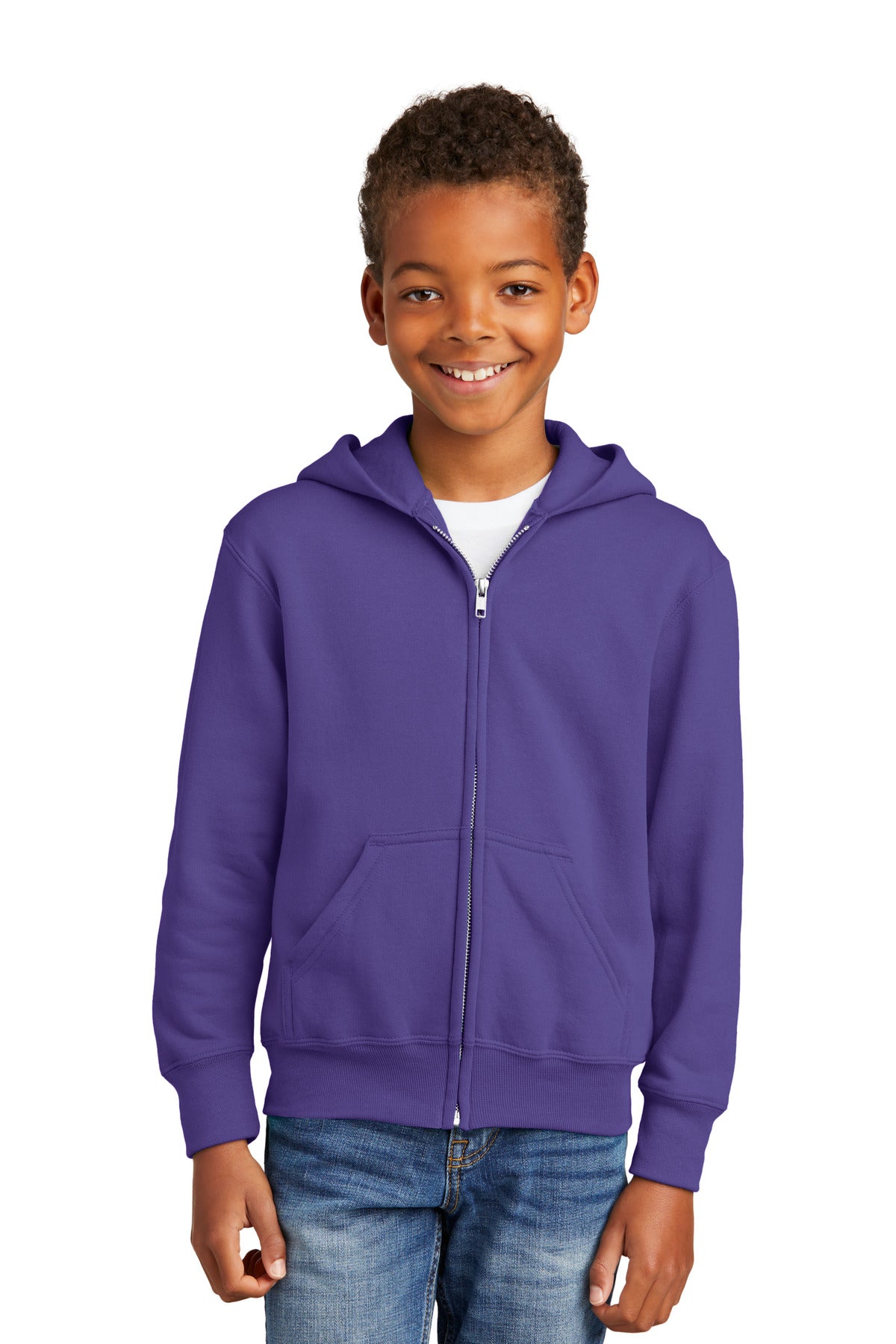 Port & Company ® - Youth Core Fleece Full-Zip Hooded Sweatshirt. PC90YZH