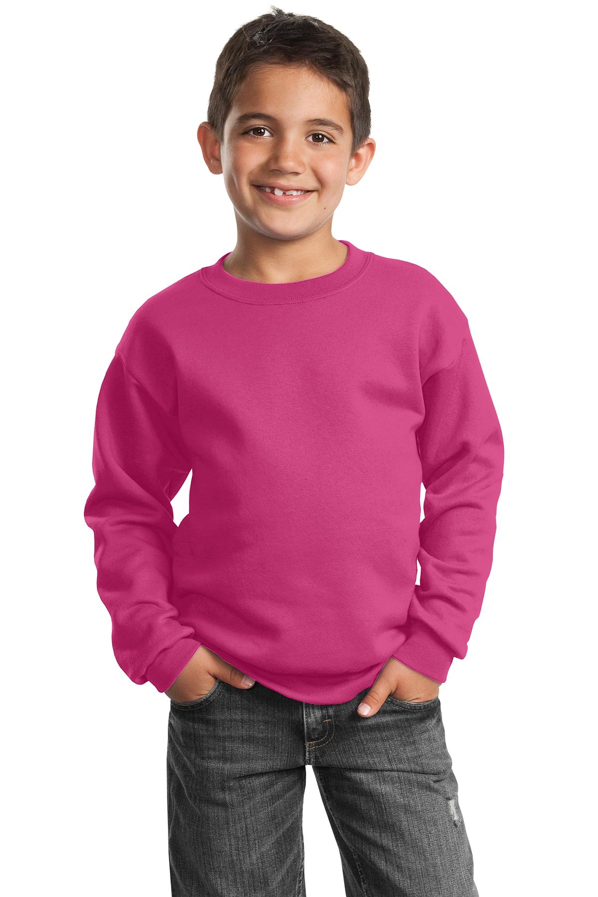 Port & Company ® Youth Core Fleece Crewneck Sweatshirt. PC90Y