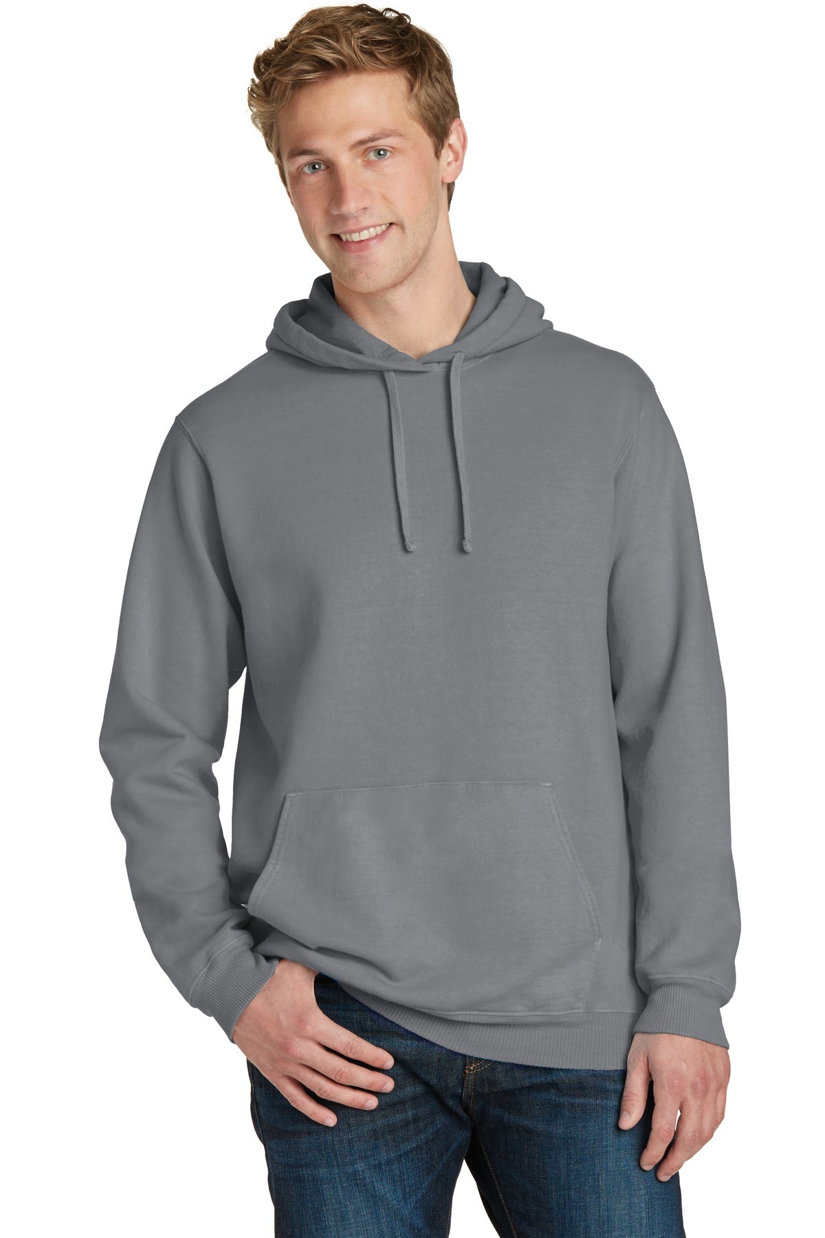 Port & Company ®  Beach Wash ®  Garment-Dyed Pullover Hooded Sweatshirt. PC098H