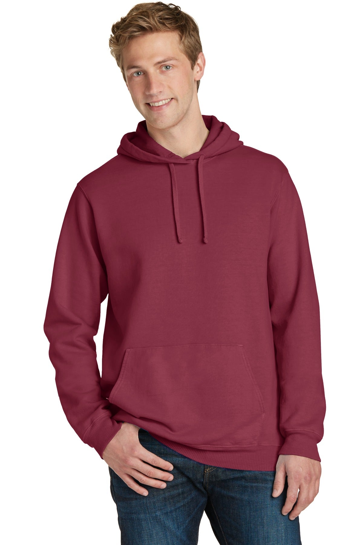 Port & Company ®  Beach Wash ®  Garment-Dyed Pullover Hooded Sweatshirt. PC098H