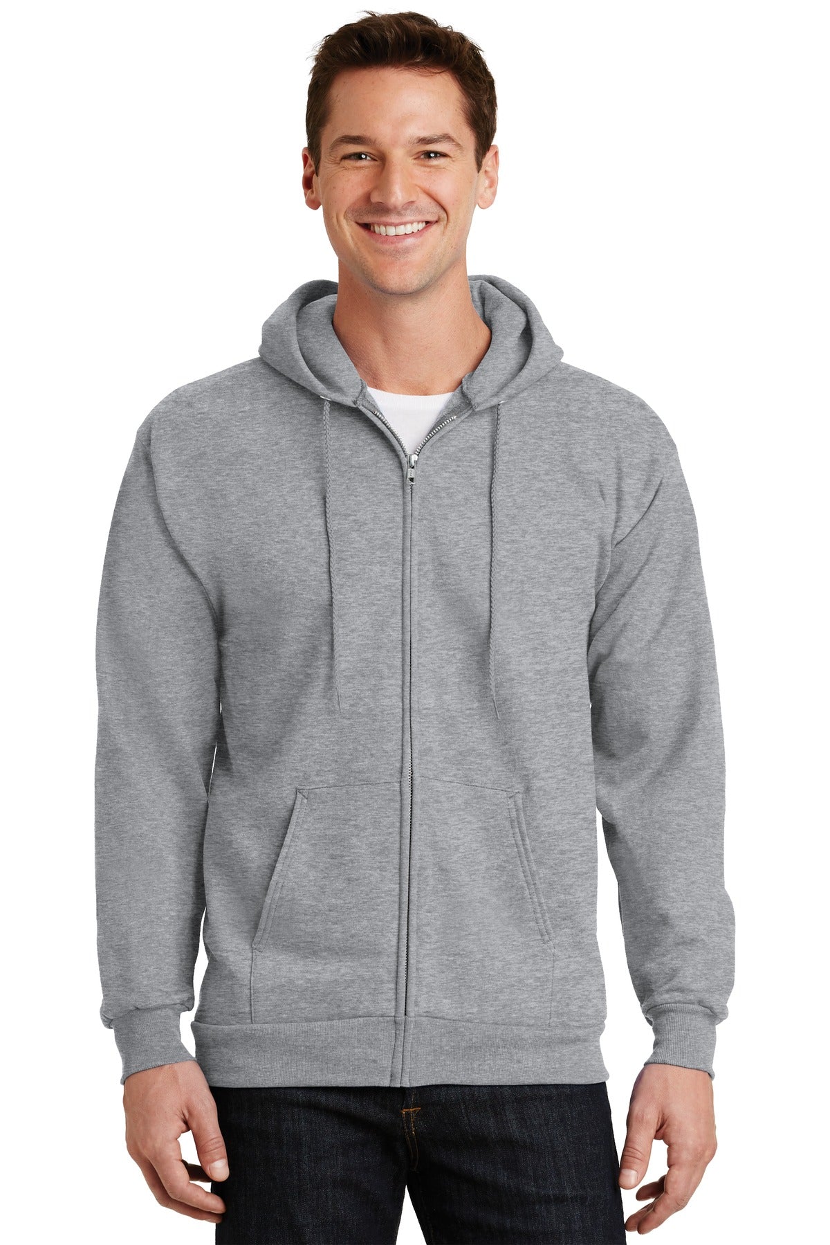 Port & Company ®  Essential Fleece Full-Zip Hooded Sweatshirt.  PC90ZH